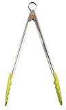 Cuisipro 12-Inch Silicone Tongs, Apple Green
