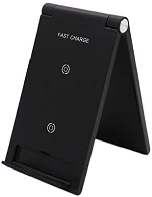 GFCGFGDRG Qi wireless charger stand,10W QI mobile phone fast charger Foldable vertical charger QI Wireless ChargerBlack