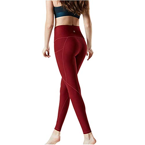 Mysky Popular Women Classic Comfy Leggings Fitness Sports Running Yoga Workout Out Athletic Pants Red - Thumbnail 4