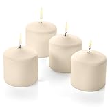 4 Pillar Candles Wedding and Dinner Unscented - White - Set of 4 (Ivory)