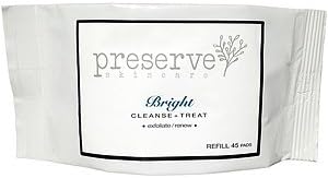 Bright Face Cleansing Pad Refills 45 pads by Preserve Skincare