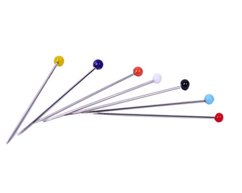 Y&YUAN 1-1/4 Inch Color Sewing Pins Ball Glass Head Straight Quilting Pins 32MM(250 Pieces)