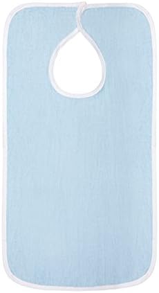 Linteum Textile Soft Terry ADULT BIBS with Velcro Closure 18x34 in. 12-Pack Blue