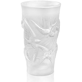 Amazon Com Lalique Crystal Hirondelles Small Clear Vase 10644600