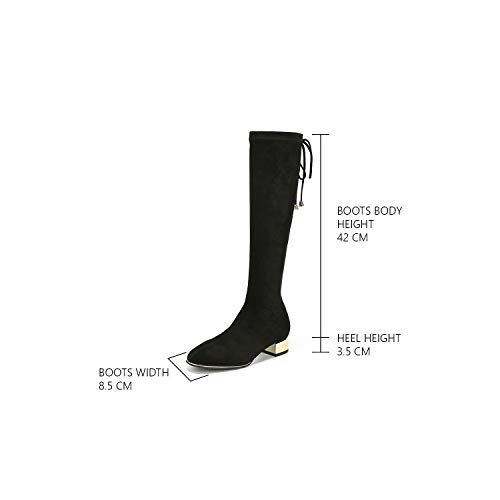 CPARAVANO-Knee-High-Boots-for-Women-I-Black-Boots-for-Women-I-Stretch-Boots-for-Women-with-Block-Heel-I-Thigh-High-Boots-I-Suede-Sock-Boots-I-Lycra-Stretch-Knee-High-Boots