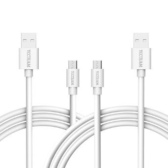 Micro USB Fast Charging Cable Cord,YCCTEAM Premium High Speed USB 2.0 Micro-USB to USB Sync Charger Cables for Android,Samsung Galaxy S7/S6/Edge Note 5 MP3 Camera Smartphone and More 2-Pack (3.3 ft)