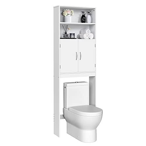 Yaheetech Over The Toilet Storage, Taller Bathroom Organizer Space ...