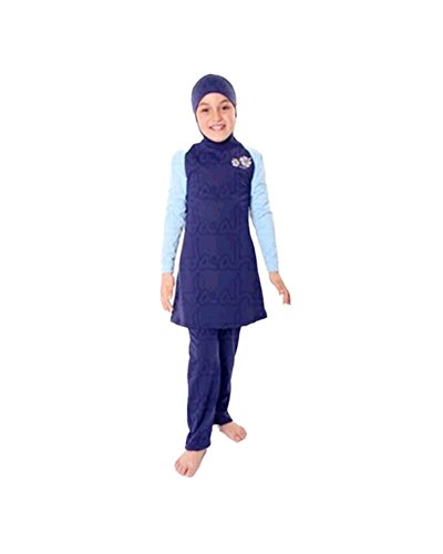 Muslim Swimwear for kid Girls Children Modest Islamic Hijab Swimsuits Burkini (Int'l - 2XL, NO-1)