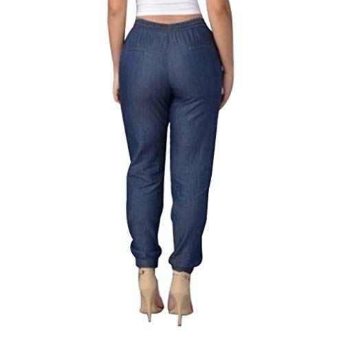 Colore Solido Jeans A Vita Media, Retro e Eleganti Denim Pantaloni Comode  Elastico in Vita Pantaloni con Tasche Donna… | GEBZA Shopping