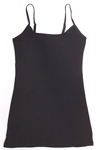 Active Basic Women's Basic Casual Plain Camisole Cami Top Tank Junior and Plus Sizes - 4 Pack Pack Deal Black 3XL