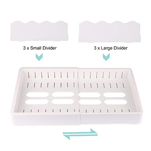 SWOMMOLY Expandable Food Storage Container Lid Organizer, Includes 6 Adjustable Dividers, 30 Preprinted and Blank Writable Labels, White