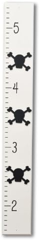Homeworks Etc Pirate Skull and Bones Growth Chart, Ivory/Black