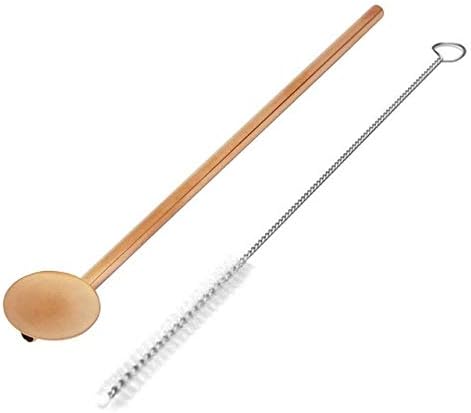 Creative Reusable Drinking Straws Spoon Stainless Steel Drinking Straw Cocktail Stirring Spoon Bar Tools with Cleaning Brush - 03
