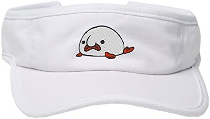 Adjustable Golf Visor Embroidered Cute Blobfish Lightweight Beach Hat for Women(White)