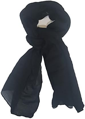SoLine Lightweight Solid Scarves Shawl Neck Headscarf Scarf for Women and Girl 55 x 16 Inch
