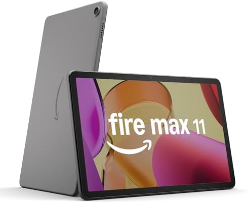 Amazon Fire Max 11 tablet, vivid 11” display, all-in-one for streaming, reading, and gaming, 14-hour battery life, optional stylus and keyboard, 128 GB, Gray, without lockscreen ads