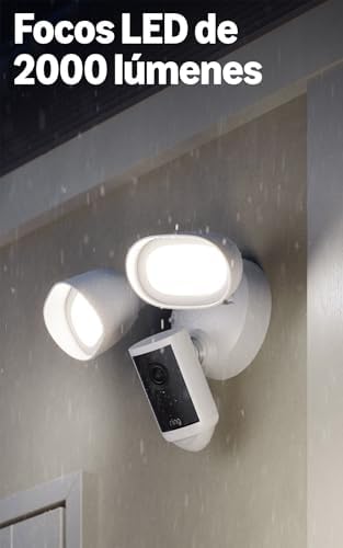 Câmara Pro com Holofotes (Floodlight Cam Pro, última geração) | Câmara de Segurança Exterior | Retinal 4K, zoom 10x, holofotes de 2000 lúmens | Teste gratuito de 30 dias do plano de subscrição Ring