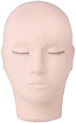 MXECO Mannequin Flat Head for Eyelash Grafted Training Practice Head Silicone Eyelashes Extension Practice Model