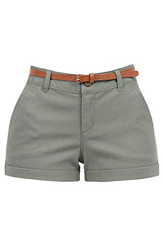 low rise twill shorts