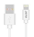 Lightning Cable, [Apple MFi Certified] JOTO Lightning to USB Cable (3.3ft 1m long), Data Sync Charge Cable for iPhone 6S 6 Plus 6, iPad Pro, Air 2, mini 4, iPod touch 5 6th gen, nano 7th gen (White)