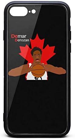 Eoyles Basketball Player Tempered Glass Case Designed for iPhone 7 Plus/iPhone 8 Plus 9H Tempered Glass Back Cover TPU Rubber Bumper Shock Absorption for iPhone7 Plus/iPhone8 Plus