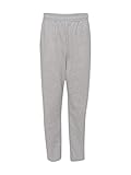 Jerzees mens 8 oz. 50/50 NuBlend Open-Bottom Sweatpants(974MP)-ATHLETIC HEATHER-M