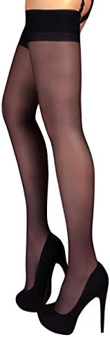 Thigh High Nylons Stockings Hosiery for Garter and Suspender Belt Patterned Top