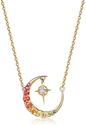 K18ゴールド ダイヤモンド 天然石 星月 ネックレス レディース18金 ギフトラッピング済 誕生日 記念