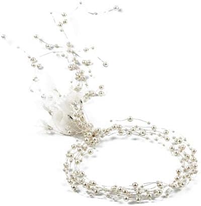 髪飾り 花冠 子供 パール ヘアアクセサリー フラワー ヘアバンド ヘッドドレス ジュエリー アクセサリー 秋冬新作 発表会 二次会 パーティー 花嫁 長め ウェディング 披露宴 シルバー