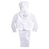 Lito Angels Baby Jongens Satijn Doop Outfit Formeel Wit Pak met Kap Vest Vlinderdas 5 Stukken Set Leeftijd 3-24 Maanden…