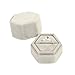 Koyal Wholesale Hexagon Velvet Wedding Ring Box, 1 Slot Velvet Ring Box Holder, Wedding Ring Boxes for Ceremony, Proposal, Engagement, Ring Bearer, Light Gray
