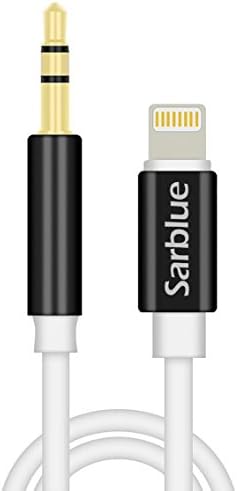 Sarblue iPhone7 Lightning to 3.5mm male Aux Jack Adapter Converter Cable For iPhone5/5s/6 /6s /7, iPad to Headphone, Home / Speaker and Car Stereo,Not Compatible with IOS10.3