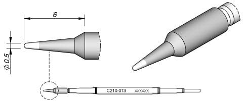 Jbc C210013 Soldering Tip for T210 Spitz