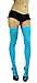 ToBeInStyle Women's Nylon Thigh High Schoolgirl Opaque Stockings (Neon Blue)