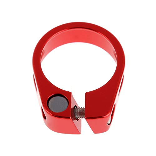Mantain Bike Bicycle Seat Post Clamp Aluminum Alloy 31.8MM/34.9MM Black/Red with Hex Tool (2 ps 31.8mm R)