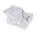 WAYIFON Coasters for Drinks, 6 PCS Premium PU Leather Drink Coaster with Holder, Heat and Water Resistant Cup Mat - Protect Your Table from Stains and Damage, Housewarming Gift - Square Marble White