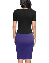 Mmondschein vestido de mujer de manga corta con colorblock