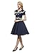 Maggie Tang 50 60s Rockabilly Vintage Gossip Girl Swing Gown Dress Navyblue S