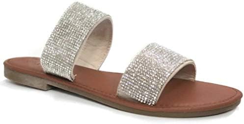 The Collection Annie Womens Double 2 Strap Sandal Low Flat Heel Slip On Slide