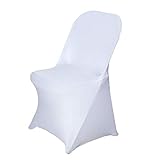 Efavormart 50pcs Stretchy Spandex Fitted Folding Chair Cover Dinning Event Slipcover for Wedding Party Banquet Catering - White