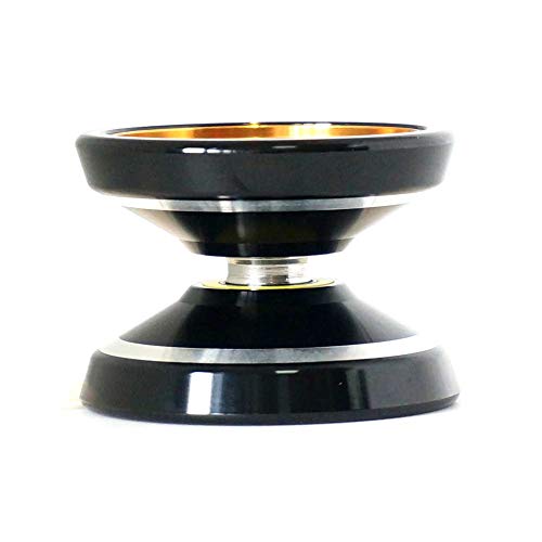 YOSTAR Metal Yoyo Professional Yoyo MAGICYOYO Silencer M001-B Unresponsive Yoyo - Stable Yoyo - Durable Black Yoyo Made of Aluminum + Holster, Yoyo Bag, Glove, 5 Yoyo Strings(Black & Golden)