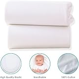 Clair de Lune Cotton Moses Basket Sheets 2 Pack 74x30cm White view 3