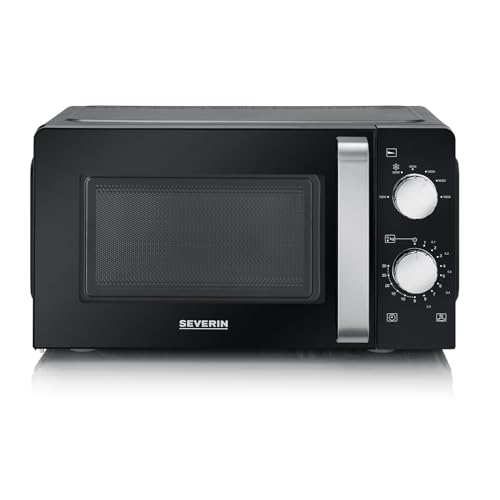 Microondas individual, microondas analógico para calentar y descongelar, microondas manual con plato giratorio para una distribución uniforme del calor, negro, MW 7886