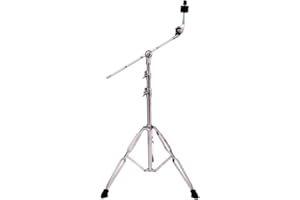 NUOSHENG 25mm Cymbal Stand Single Braced Lightweight Jazz Drum Stand Drum Stand ,Straight and oblique dual-purpose, Silver