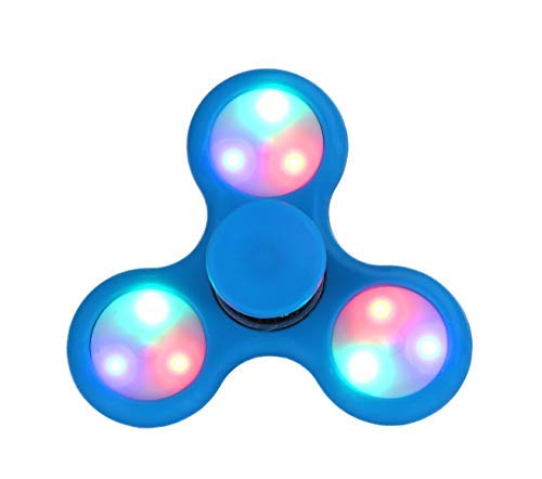 Toyland® Spinnerooz Light Up Hand Spinner Novelty Toy - Fidget Spinner - 5 In 1 - Jump, Bounce, Spin (Blue)