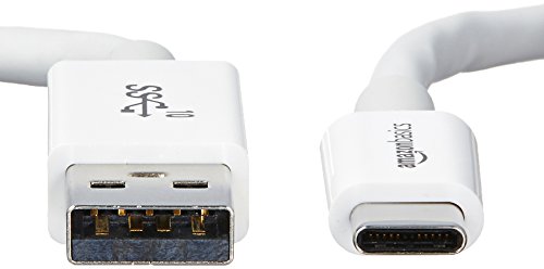 amazon basics cable de cargador adaptador usb tipo c a usb-a macho 3.1 gen2 - 3 pies  - blanco