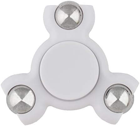 Mini Cute Fidget Toy Hand Spinner With 6 Moving Balls Best Stress Reducer Premium Quality EDC Focus Toy for Kids &amp; Adults Guarantee 2 Minutes + Spin Time (Spin Top - White)