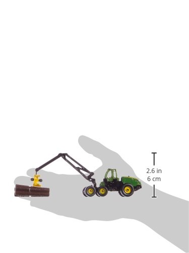siku 1652, John Deere Harvester, Forstwirtschaft, Metall/Kunststoff, 1:87, Grün, Inkl. Baumstamm, Drehbarer Kran 2