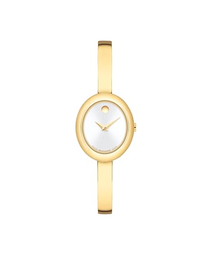 Movado Women’s Museum Bangle Watch – Swiss Quartz – 21 mm Cushion, Round or Oval Case – Classic Stainless Steel Bracelet – Gift for Her