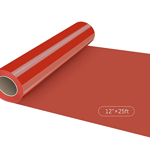 Dysania Red HTV Heat Transfer Vinyl Rolls12"x25FT Red HTV Vinyl, Iron